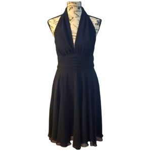 White House Black Market V-Neck Halter Dress